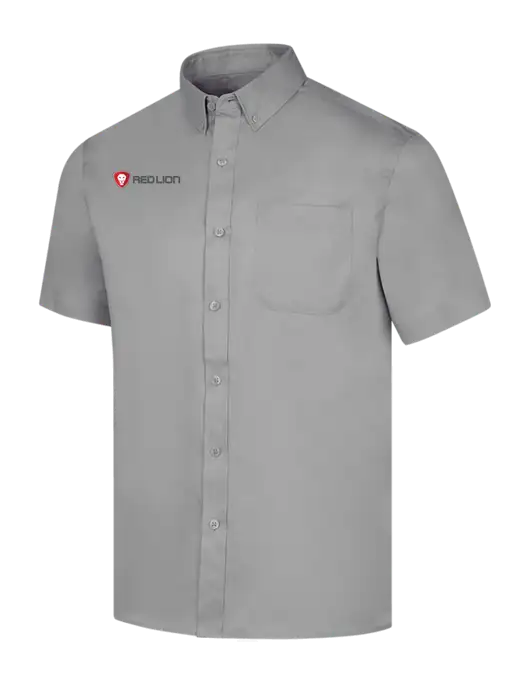 Short Sleeve Light Grey Superpro React Twill Shirt w/Red Lion Logo
