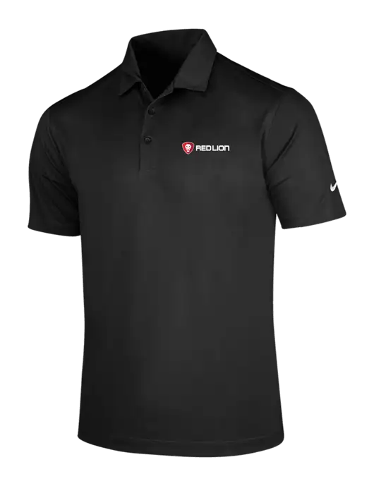 NIKE Black Dri-Fit Vertical Mesh Polo w/Red Lion Logo