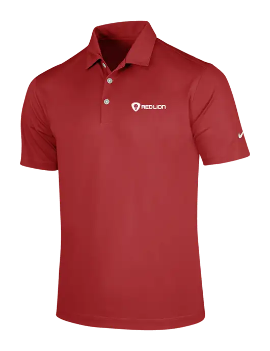 NIKE Red Dri-Fit Vertical Mesh Polo w/Red Lion Logo