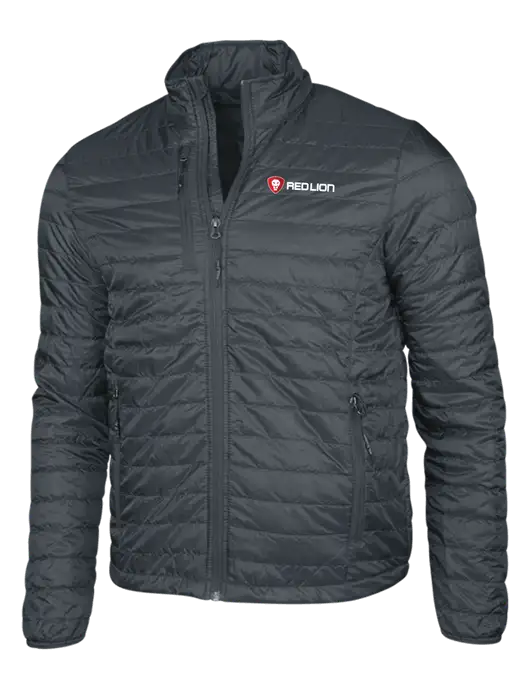 Dark Grey Puffy Packable Jacket w/Red Lion Logo
