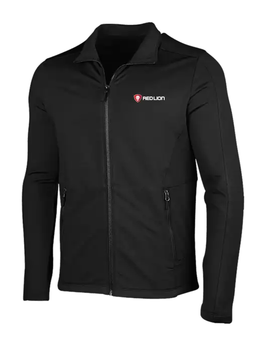 Deep Black Grid Fleece Jacket w/Red Lion Logo