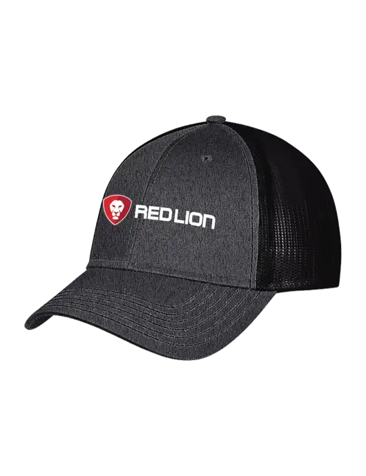 Charcoal Heather/Black Mesh Trucker Cap Snap Back w/Red Lion Logo