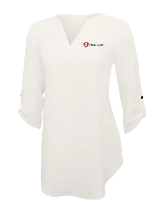 Ivory Womens 3/4 Sleeve Tunic Blouse w/Red Lion Logo