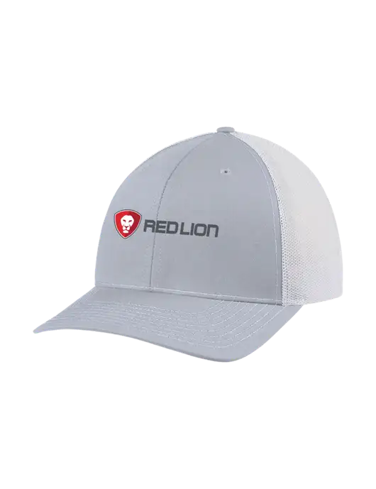 Richardson Adjustable Snapback Original 112 Trucker Cap Light Heather Grey w/White Mesh w/Red Lion Logo