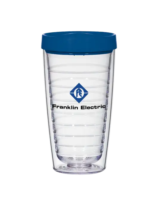 16 oz Trivex Double Wall Tumbler with Light Navy Travel Lid w/Franklin Electric Logo